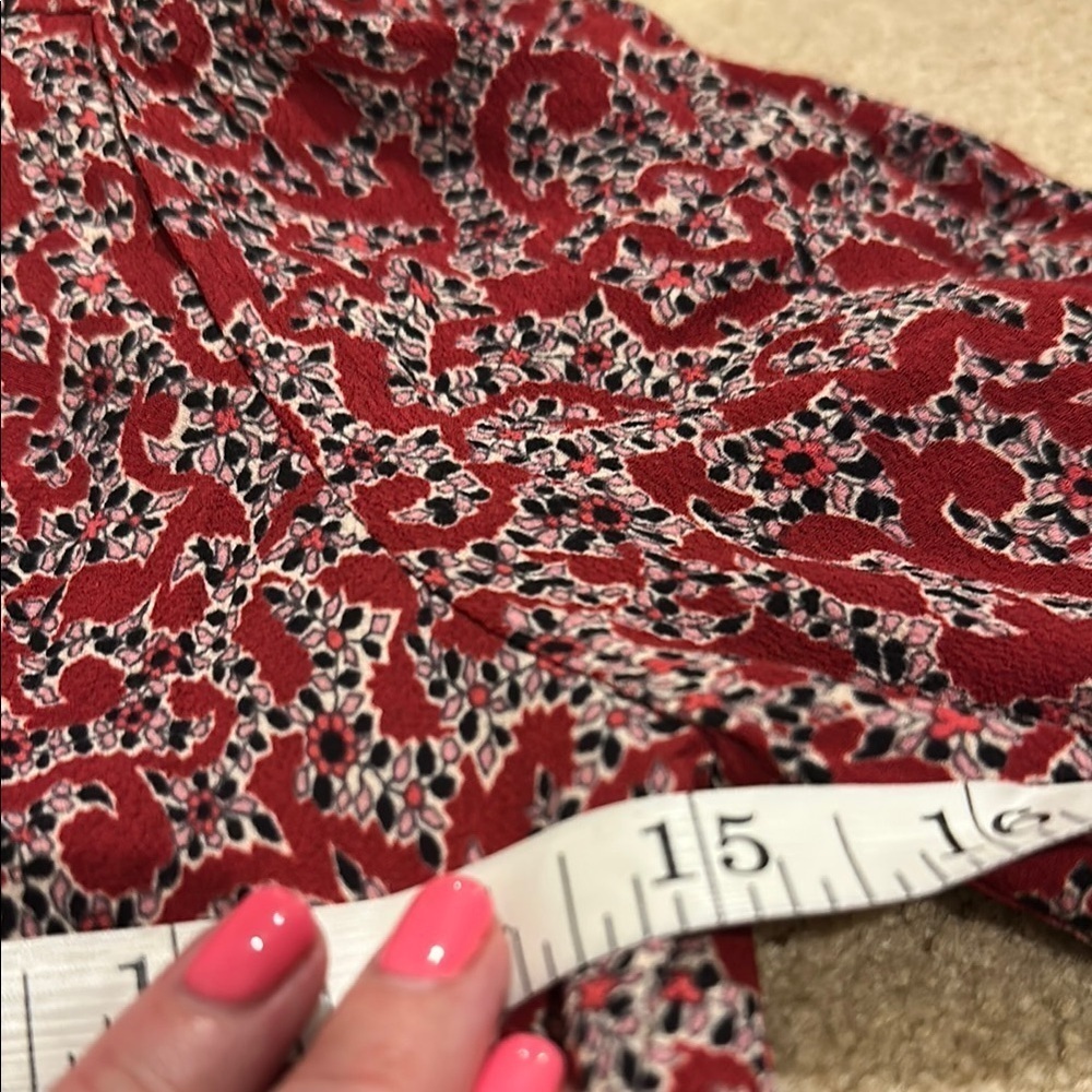 ba&sh Red Ruched Wrap Cocktail Dress - Picture 6 of 8
